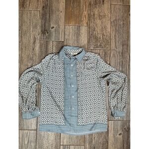 Max Studio Blue Patterned Blouse